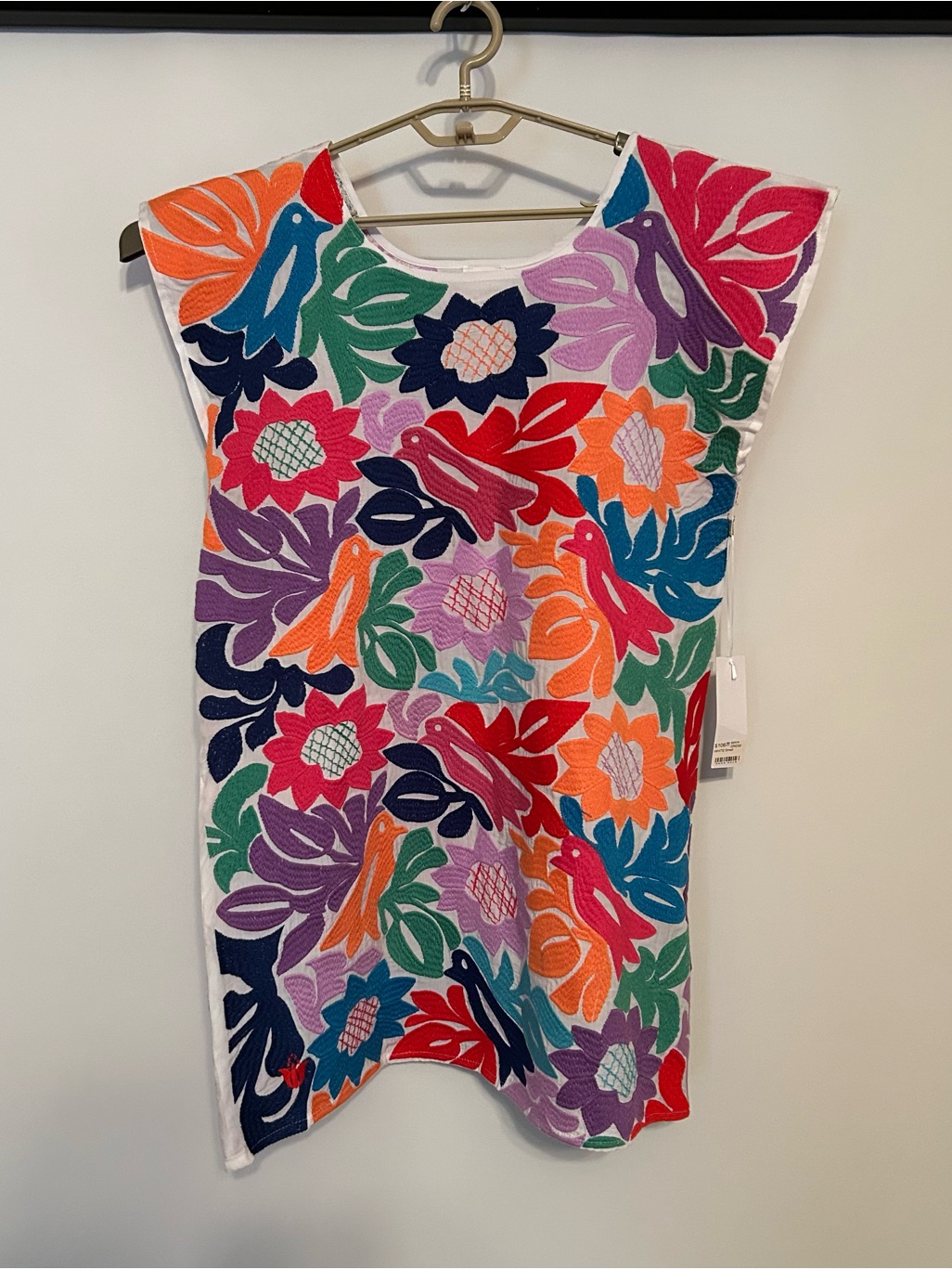 Multicolor Floral Embroidered Women's Dress - White Base